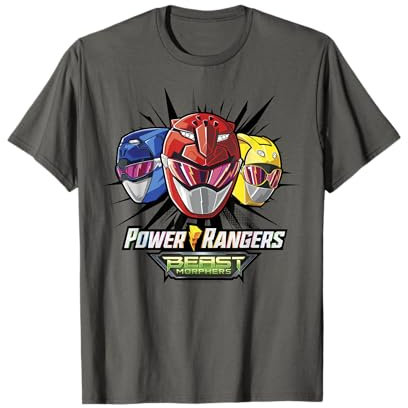 Power Rangers Group Shot Beast Morphers Helmets T-Shirt