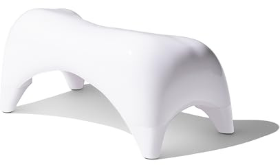 TUSHY Ottoman Premium Toilet Stool, Relaxed 7.5 Inch, White/White