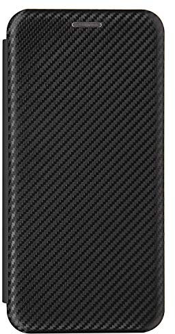 Coque pour Samsung Galaxy Xcover 5, Étui téléphone portable en fibre de carbone est faite de coque rigide en PC et TPU,Rabat avec Fente Carte et Support Fonction Étui pour Samsung Galaxy Xcover 5-Noir
