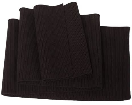 TinaKim Starke Rippenstrick für Bündchen, Taillenbund und Kragen, Jacken Sweatshirt Nähmaterial (Schwarz, 91x15 cm)