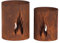 Metall Windlicht Flamme Rost Edelrost Metall Kerzenhalter ganzjährig Gartendeko Made in Europa 2er Set
