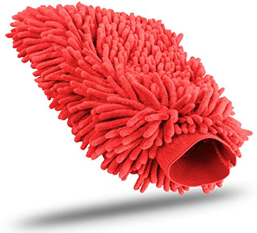 KUNSTIFY Guante de Lavado Accesorios para el Coche Paños de Microfibra Set de Limpieza del Coche Paño de Microfibra Set de Cuidado del Coche Paño de Nanofibra (Rojo)