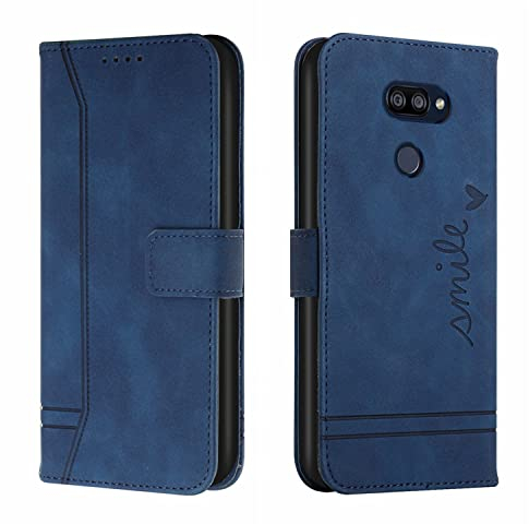 QIWEIQING Kompatibel mit Handyhülle für LG K40S Hülle Leder, LG K40S Klapphülle Handytasche Case für LG K40S Handy Hüllen,Blue HX