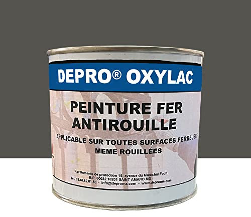 OXYLAC Peinture antirouille pour métal neuf et rouillé - 500GR (GRIS CLAIR)