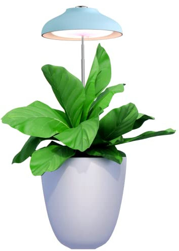 Egle lampada per piante - luce led crescita piante da interno - lampada led spettro completo con altezza regolabile e timer automatico (5W, 3500K, 240 Lumen, USB, 1.5A/5V) eco-friendly (Blue)