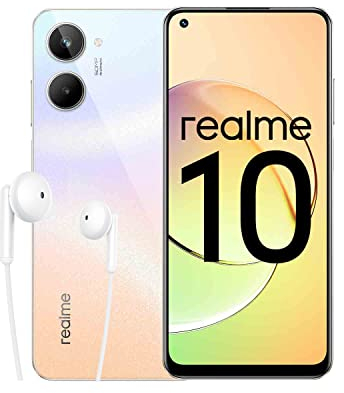 realme 10-8+128GB smartphone, Display Super AMOLED da 90 Hz, Fotocamera a colori AI da 50 MP, Chipset Helio G99, Batteria massiva da 5.000 mAh, Ricarica SUPERVOOC da 33 W, Bianco, Versione Italiana