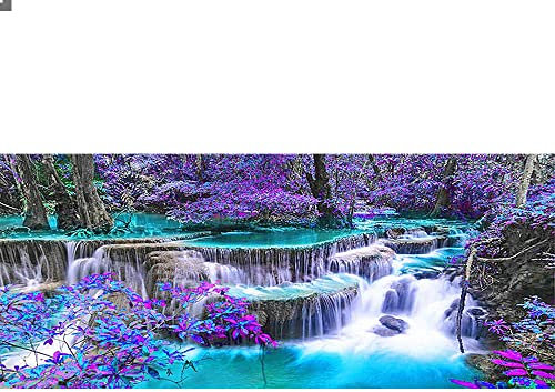 Pintura Diamantes Grande Paisaje Cascada 110x50 cm (interior 104x44 cm) kit Diamantes Paisaje Punto de Cruz Diamante Paisajes Cristal Arte de Mosaicos Manualidades Adultos Kit Arte Diamante Kit