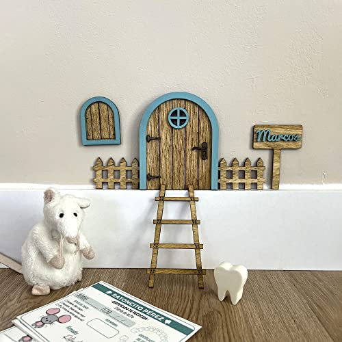 [ Pine & Kids ] Puerta de Ratoncito Pérez Personalizada de Madera a Color