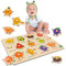 Govvay Wooden Peg Puzzles for 1 2 3 Year Olds, Educational Learning Kids Toys for Girls Boys Gifts, Birthday, Christmas, Easter and Children's Day (Fruit)