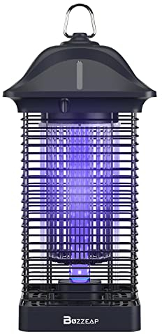 Buzzeap Lampada Antizanzare Elettrica con Lampada Potenziata 60 Perline LED UV, Zapper per Insetti, Trappola per Mosche Ad Alta potenza per cucina domestica Cucina da cortile