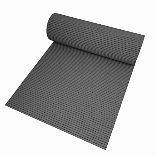 Badematte Bodenbelag Duschvorleger - Uni Dunkelgrau Eckig 65 x 180 cm - Weichschaum Bodenmatte Badteppich Antirutsch Vorleger Matte