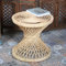 Casa Moro Rattan Beistelltisch Anisa Ø 46cm rund Höhe 45cm aus Natur-Rattan handgefertigt | Boho Chic Kaffeetisch | Retro Couchtisch Ethno Sofatisch | CF2086