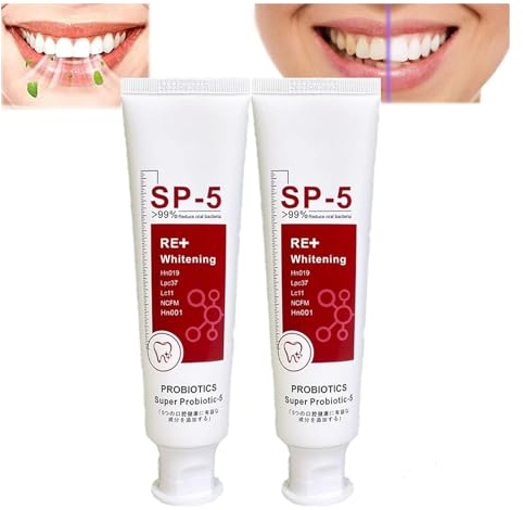 Sp-5 Zahnpasta, Whitening Zahnpasta Sp 5, Sp 5 Zahnaufhellung, We2c Whitening Zahnpasta Zähne Sp-5, Zahnpasta Frischer Atem Zahnpasta, Tiefenreinigung Pflege Zahnpasta (Rot 2PC)