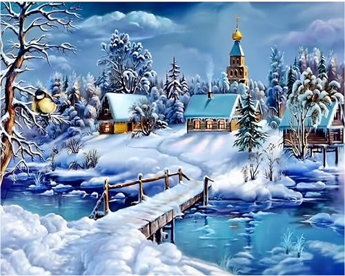 Woplagyreat Diamond Painting Erwachsene Diamant Bilder Dimondpaintin Blumen 5d Landschaft Diamanten Crystal Art Rahmen 40x30 Groß Deko Wohnzimmer Wanddeko Schlafzimmer Pflanzen Aesthetic Winter