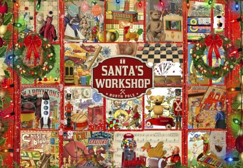 Bluebird Puzzle - Die Weihnachtsmann-Werkstatt, 1000 Teile Puzzle - Die Werkstatt des Weihnachtsmannes - Puzzle für Erwachsene