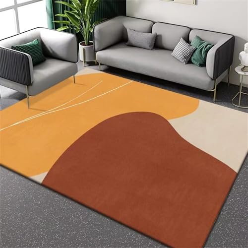 RUGMRZ Orange Moderne Minimalistische Wohnzimmer Flur Büro Teppich Weich 160X230Cm Designer Kinderteppiche Mädchen Bettumrandung Antirutschmatte