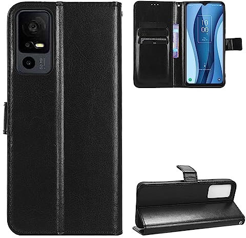 BellaCase TCL 40 NxtPaper 5G Coque [Étui Portefeuille] [Fonction Support] [Slots pour Cartes] [Couverture à Rabat Magnétique] Compatible avec Le Smartphone TCL 40 NxtPaper 5G(Noir)