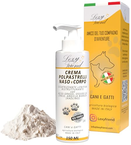 LexyFriend Creme für die Fingerkuppen und Narben, Salbe zum Schutz der Pfoten und Ellbogen, trocken und reizend, 150 ml, Creme Pads für Hunde, beruhigend, Zinkoxid, weißer Bio-Ton