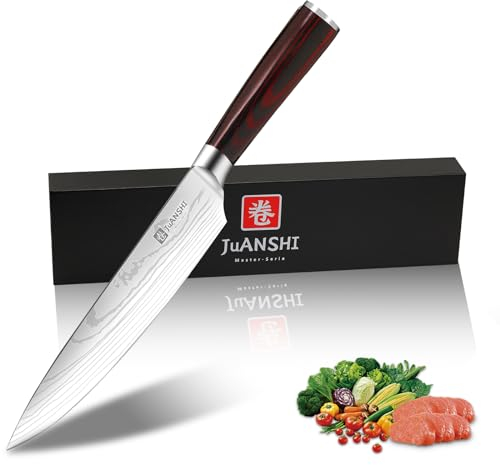 JUANSHI Couteau de chef professionnel forgé à la main, couteau japonais de 20 cm