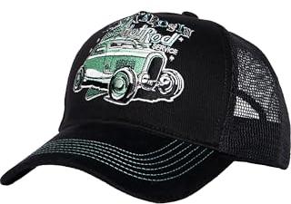 King Kerosin Herren Trucker Cap Kappe Trucker Schwarz Vintage Hot Rod 50S Kustom Kulture Hot Rod Service