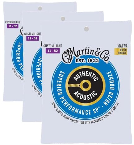 MARTIN Cordes Authentic, Custom Light, 80/20 (Packung mit 3)