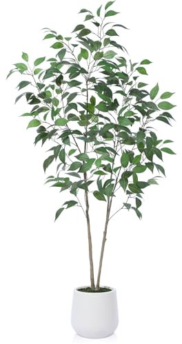 CROSOFMI Piante Finte da Interno Fico Artificiale Grandi 150 cm Piante Artificiali Alta con Vaso Balconi Moderni Decorativo(1 Pack)