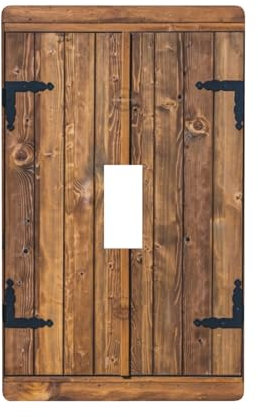 Placa decorativa de madera para interruptor de luz, estilo retro, rústica, para pared, 1 banda