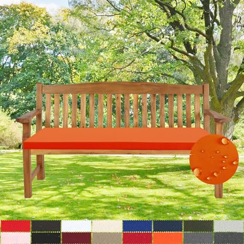 PHUSTJKL Bankkissen Bankauflage Outdoor Wasserdicht Stuhlkissen, 8CM Dicke rutschfeste Waschbar Abnehmbarem Gartenbankauflage, Sitzkissen für Gartenmöbel Schaukel Terrasse Drinnen, 75X35X8CM