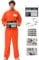 Ragelion Sträfling Kostüm Herren,Prisoner Overall Kostüm Orange Gefangener Kostüm für Erwachsene Damen Halloween