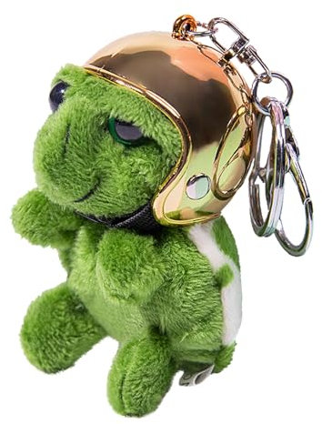 Plüsch Schildkröte Schlüsselanhänger - Geschenk, Kuscheltier, Cute Tier Anhänger (Gold)