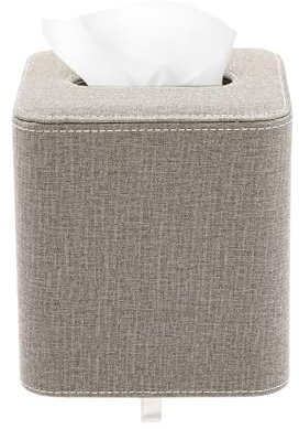 Quadratisch Taschentuchbox, ABS Kosmetiktücher Box Tücherbox, Tissue Box für Büro Restaurant Badezimmer Schlafzimmer, Feuchttücherspender,14 * 14 * 14.7cm (Grau)