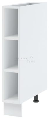 Cuisineandcie - MEUBLE RANGE BOUTEILLE CUISINE BELLISSI Blanc L 15 cm - Meuble Bas Cuisine Range bouteille, Meuble Cuisine, Placard Cuisine Bas