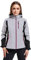 ATHL DPT. Veste softshell moderne pour femme, imperméable et respirante, avec capuche, Veste d'hiver gris clair avec noir, M