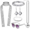 20er Jahre Kostüm Damen, Rave Outfit, Rave Outfit Damen, 70er Jahre Outfit Damen Disco Accessoires, Pailletten-Stirnband, Sonnenbrille, Ohrringe, Schal, Armband-Set