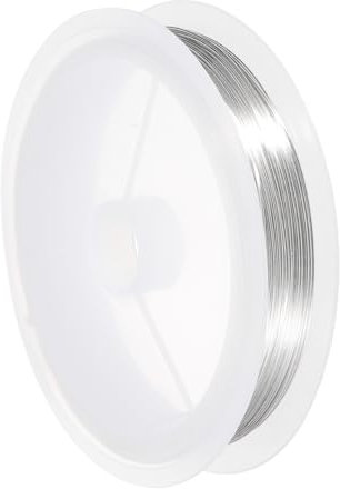 sourcing map 24 Gauge(0.5MM) Copper Wire for Jewelry Making Tarnish Resistant Beading Wire for Jewelry Making Crafts Supplies, White,18M