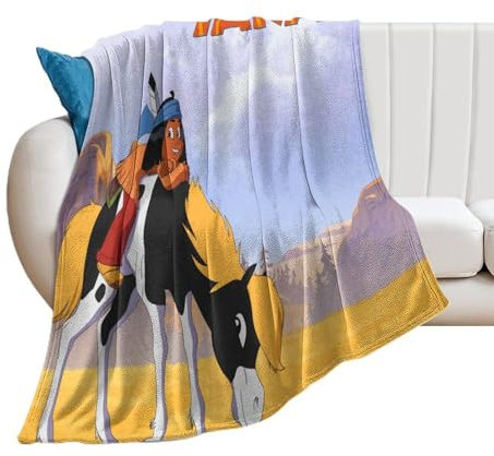 DIDUOMAN Yakari Fleece-Decken mit Anime-Deutschland-Poster für Bett, Couch, Sofa, dicke und warme Flanelldecke, weicher flauschiger Plüsch für alle Jahreszeiten, 152,4 x 203,2 cm