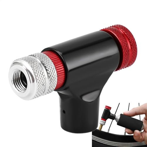 Fahrradreifenfüller, tragbare CO2-Pumpe, schnelles Aufpumpen, für Fahrräder, leichte Aluminiumlegierung, für Rennräder und Mountainbikes, kompatibel mit US- und französischen Düsen