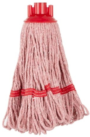 Jantex Connect Colour-Coded Deck Mop Head, Red Stripe, 200g, HX245 | Secures onto compatible handles to prevent cross-contamination by isolating hygiene zones in busy commercial venues.