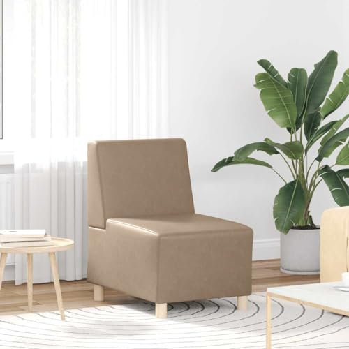 MOBCANT Sessel Cappuccino-Braun 55 cm Kunstleder Sofagarnitur Couchgarnitur Modulares Sofa Schlafcouch für Wohnzimmer Schlafzimmer Wohnung Empfangsraum