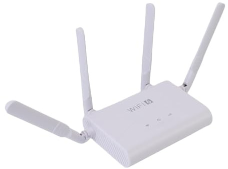 Asixxsix 4G Router, LTE WiFi6 2.4G Wireless CPE Hotspot 300Mbps mit 4 High Gain Antennen und SIM Karten Slot, SIM Card Router für Home RV Mobile Geräte