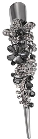 COLLBATH Barrette Cheveux Fille Vintage Grosse Taille en Alliage Métal Strass Cristal Élégant Pince Canard Qui N’abîme Pas les Cheveux pour Usage Quotidien la Maison