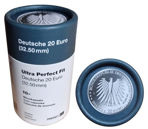 Ultra Perfect·Fit Münzkapseln für deutsche 20 Euro Münzen ab 2016 und 35 Euro Münzen ab 2026 - Premium-Münzkapseln von Leuchtturm 10er Tube