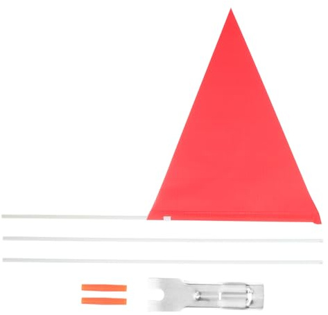 Alasum Drapeau Arrière de Vélo Indéchirable pour Garçon et Filles, Mât en Fibre de Verre Solide, Drapeau de Sécurité Rouge, Accessoire Pratique pour Poussette et Vélo, Usage Extérieur