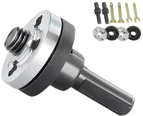 REZSOVEE Electric Drill to Angle Grinder Conversion Kit, Multi-Functional Shaft Adapter with Metal Lock Nut, Connecting Rod & Wrench Set for Power Tools