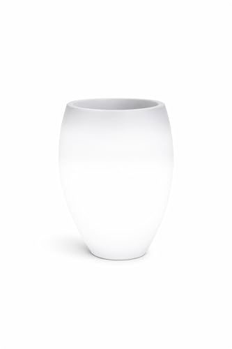 Macetero Exterior con Luz LED 44 cm Inalámbrico sin Cables Resistente a Intemperie para Jardín, Terraza e Interior en Polietileno – Aloe 45 (Batería + Solar)