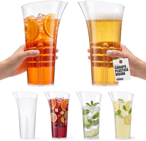 TUNDRA - Set 6 Caraffe in PLASTICA RIGIDA Trasparenti 1lt. - INFRANGIBILI