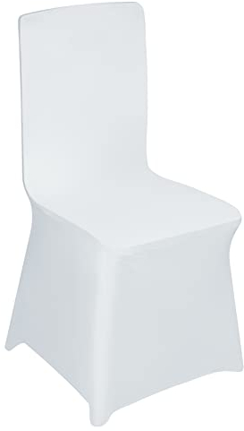 LARS360 Weiß Stuhl Husse Schleifenband Stuhlbezüge Stuhlhussen Stretch Acelectronic Stuhlüberzug Moderne Stuhl Abdeckung für Hochzeiten und Feiern (50 Stück Stuhlhussen)