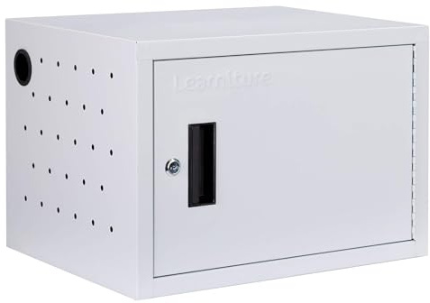 Learniture Structure Series 12-Device Charging Station for Laptops and Tablets, Wall-Mount Lockable Charging Cabinet for 12 Tablets/Chromebooks, Gray