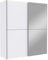 Forte WHITE KISS Schrank 170, weißer Kleiderschrank Spiegel, Moderner Schwebetürenschrank 2-türig, Einlegeböden und Kleiderstange, Holzwerkstoff, Weiß, 170,0 cm breit x 190,5 cm hoch x 61,0 cm tief