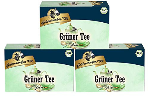 Goldmännchen-TEE Bio Grüner Tee, 20er, 3er Pack
